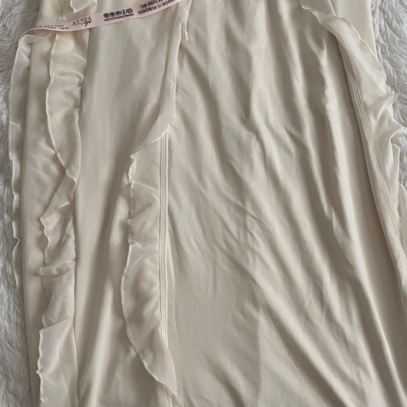 Polly Women’s Cross Strap Ruffle Floor Length Dress - Picture 5 of 7